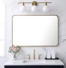 Elegant Lighting Brass 1 x 27 in. Flat Edge Rectangular Framed Mirror in Brass 