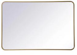 42 x 1 x 28 in. Framed Mirror and Vanity Mirror Rectangular in Brass