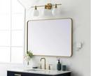 Elegant Lighting Brass 1 x 28 in. Framed Mirror and Vanity Mirror Rectangular in Brass 
