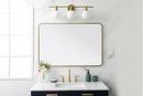 Elegant Lighting Brass 1 x 28 in. Framed Mirror and Vanity Mirror Rectangular in Brass 