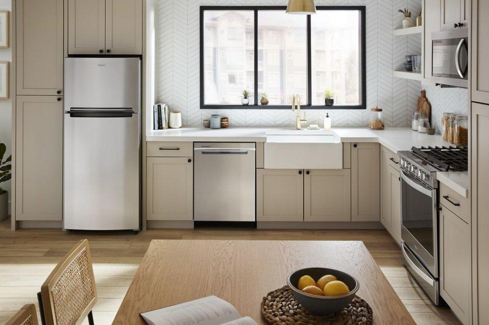 Whirlpool Stainless Steel 16.3 cu. ft. Top Mount Freezer Refrigerator 