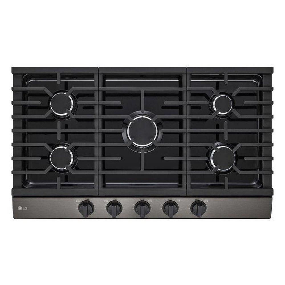 36 GAS COOKTOP 20K BTU BLACK STAINLESS STEEL 
