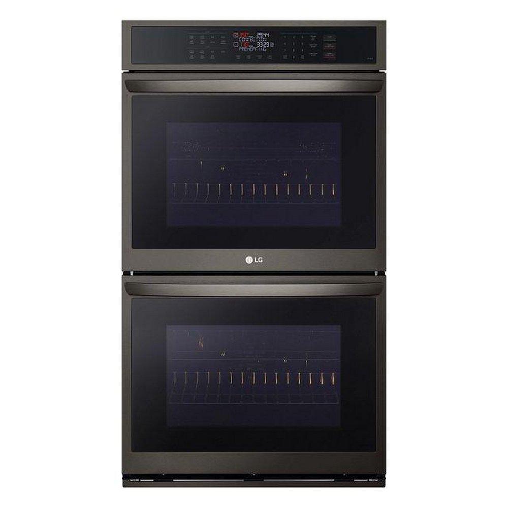 9.4 CU. FT. SMART DOUBLE WALL OVEN WITH FAN CONVECTION AIR FRY PRINTPROOF BLACK STAINLESS STEEL 