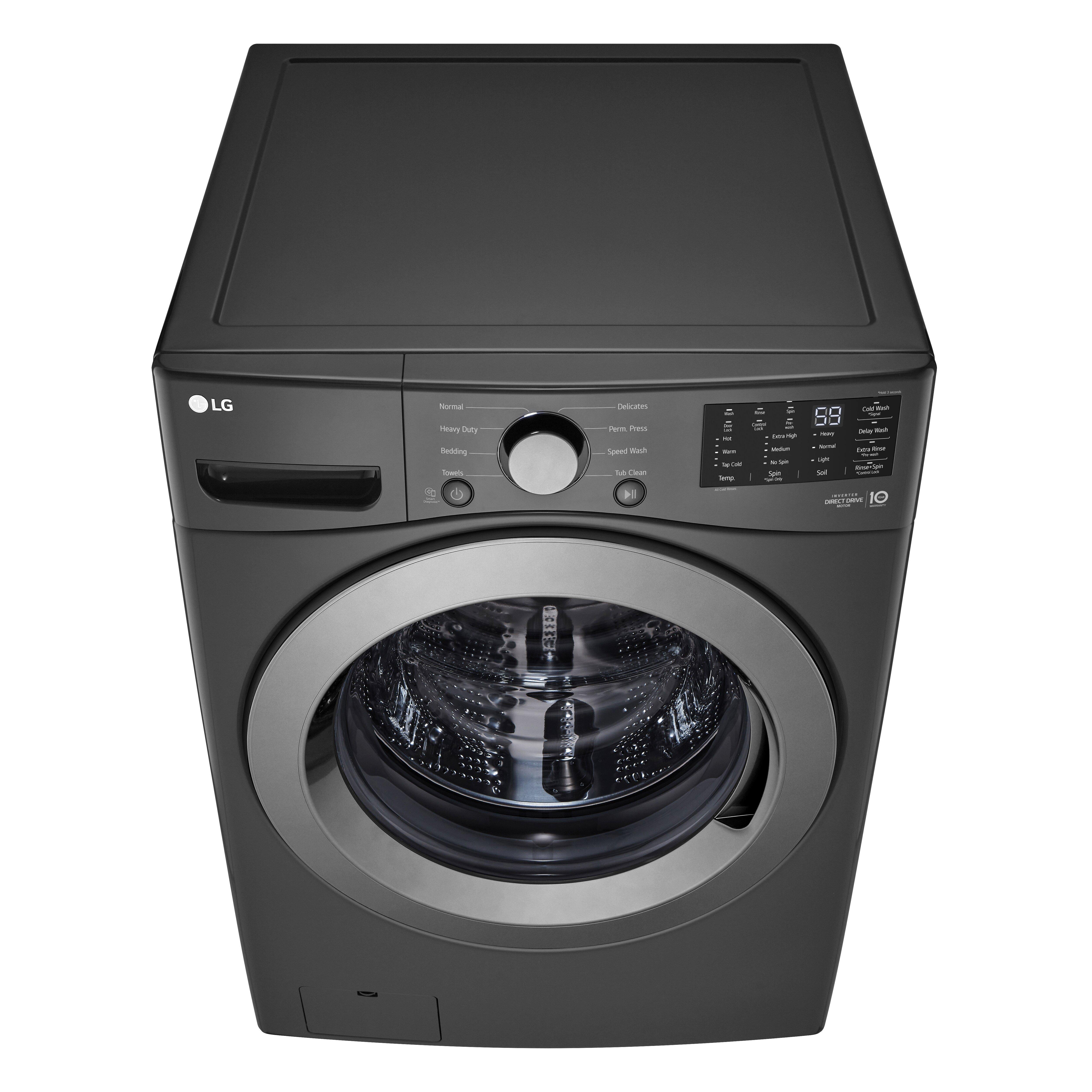 LG Black 27 x 39 x 33-1/8 in. 5.0 cu. ft. 10A Electric Front Load Washer 
