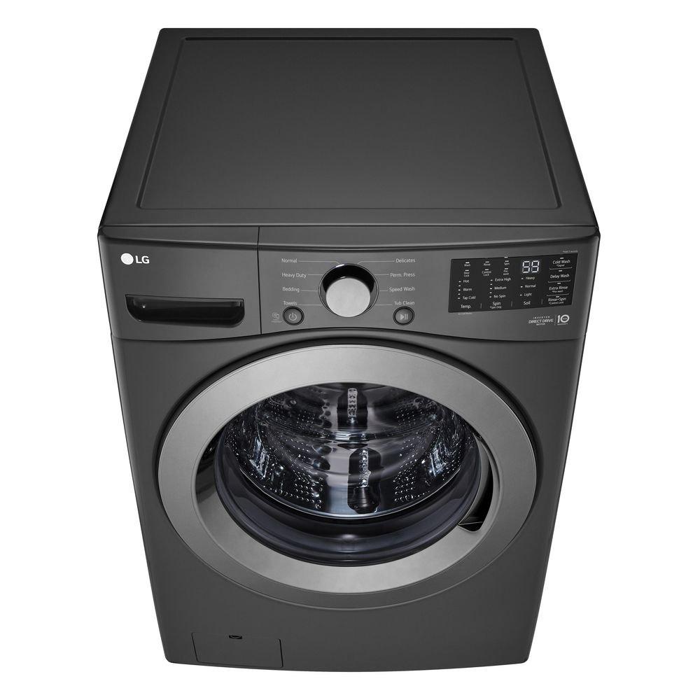 LG Black 27 x 39 x 33-1/8 in. 5.0 cu. ft. 10A Electric Front Load Washer 