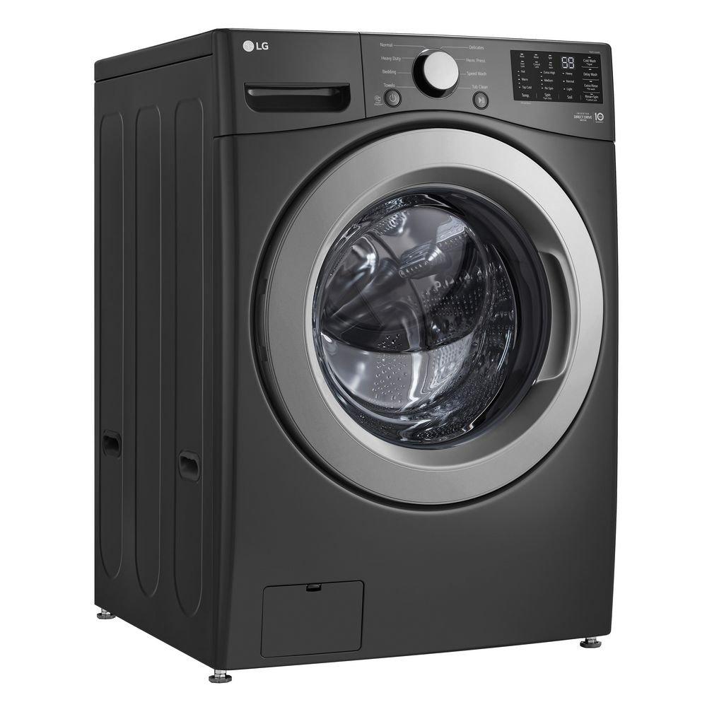 LG Black 27 x 39 x 33-1/8 in. 5.0 cu. ft. 10A Electric Front Load Washer 