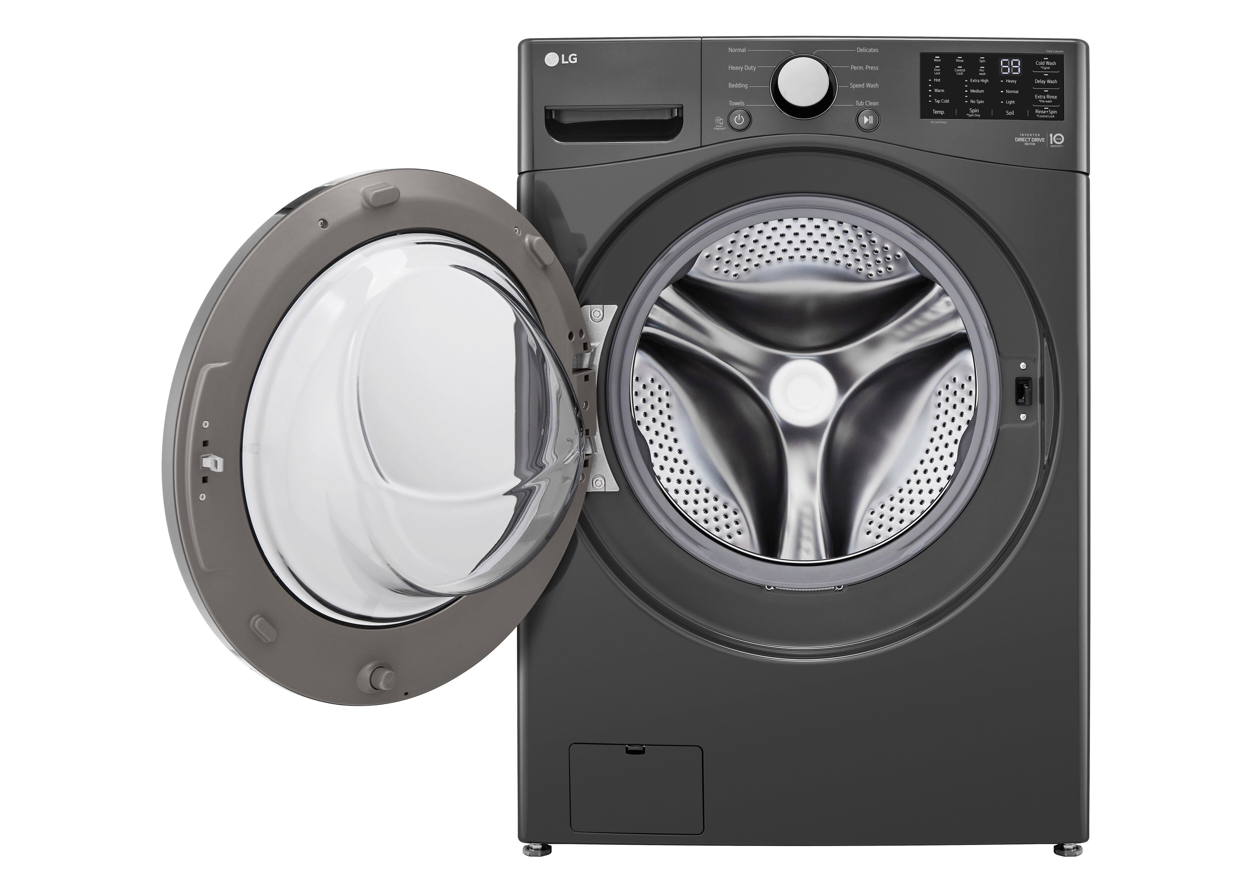 LG Black 27 x 39 x 33-1/8 in. 5.0 cu. ft. 10A Electric Front Load Washer 