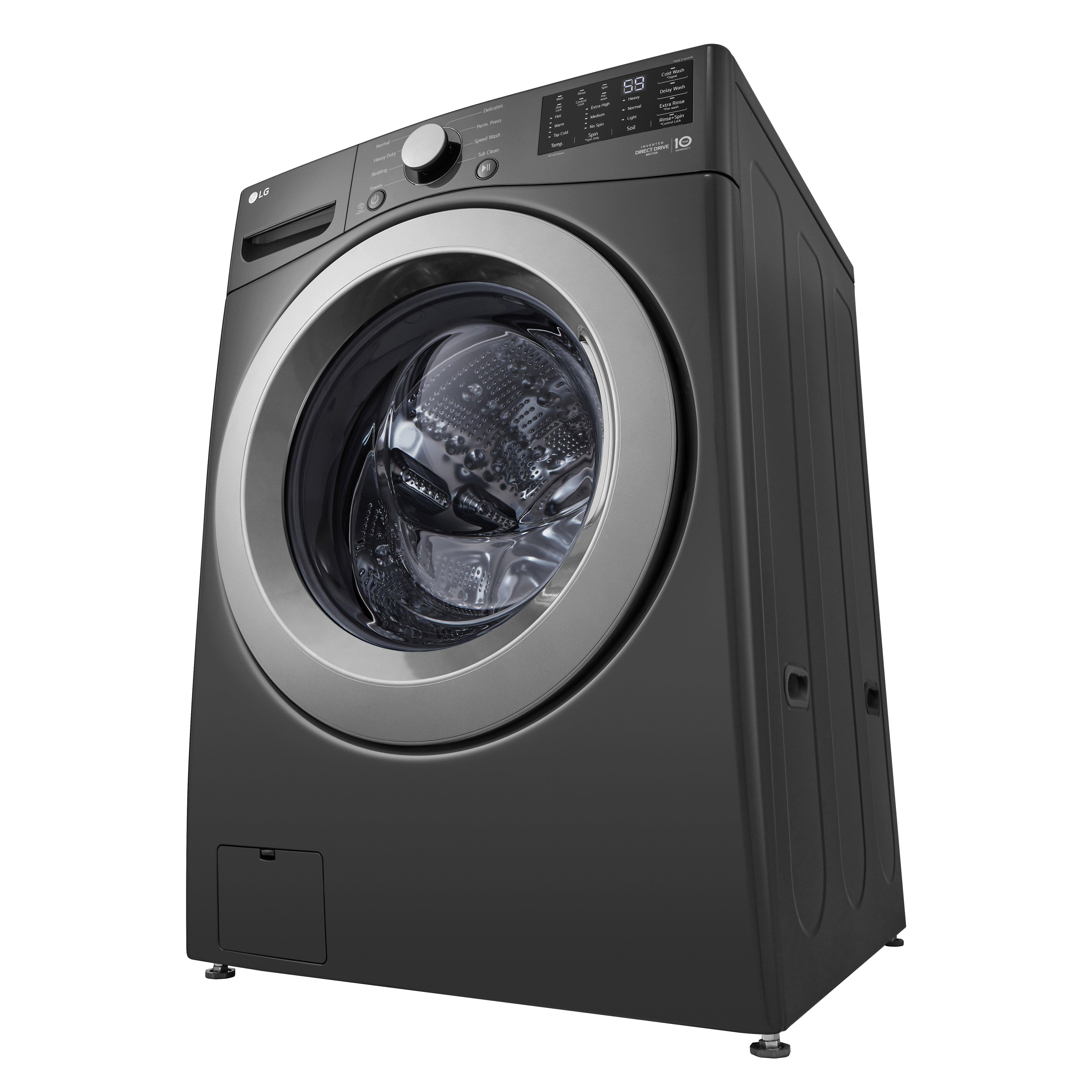 LG Black 27 x 39 x 33-1/8 in. 5.0 cu. ft. 10A Electric Front Load Washer 