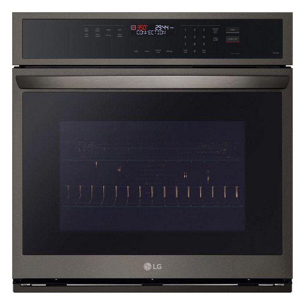 4.7 CU. FT. SMART SINGLE WALL OVEN WITH FAN CONVECTION AIR FRY PRINTPROOF BLACK STAINLESS STEEL 