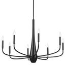 600W 8-Light 36in. Wide Taper Candle Style Chandelier in Black