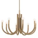480W 8-Light 1-Tier LED Chandelier in Champagne Bronze