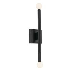 60W 1-Light 17 in. Wall Sconce in Black