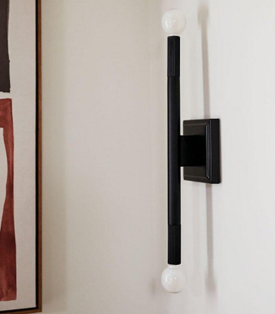 60W 1-Light 17 in. Wall Sconce in Black 