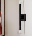 60W 1-Light 17 in. Wall Sconce in Black 