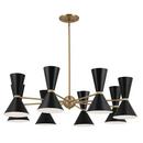 16-Light 49in. Wide Chandelier in Champagne Bronze and Black