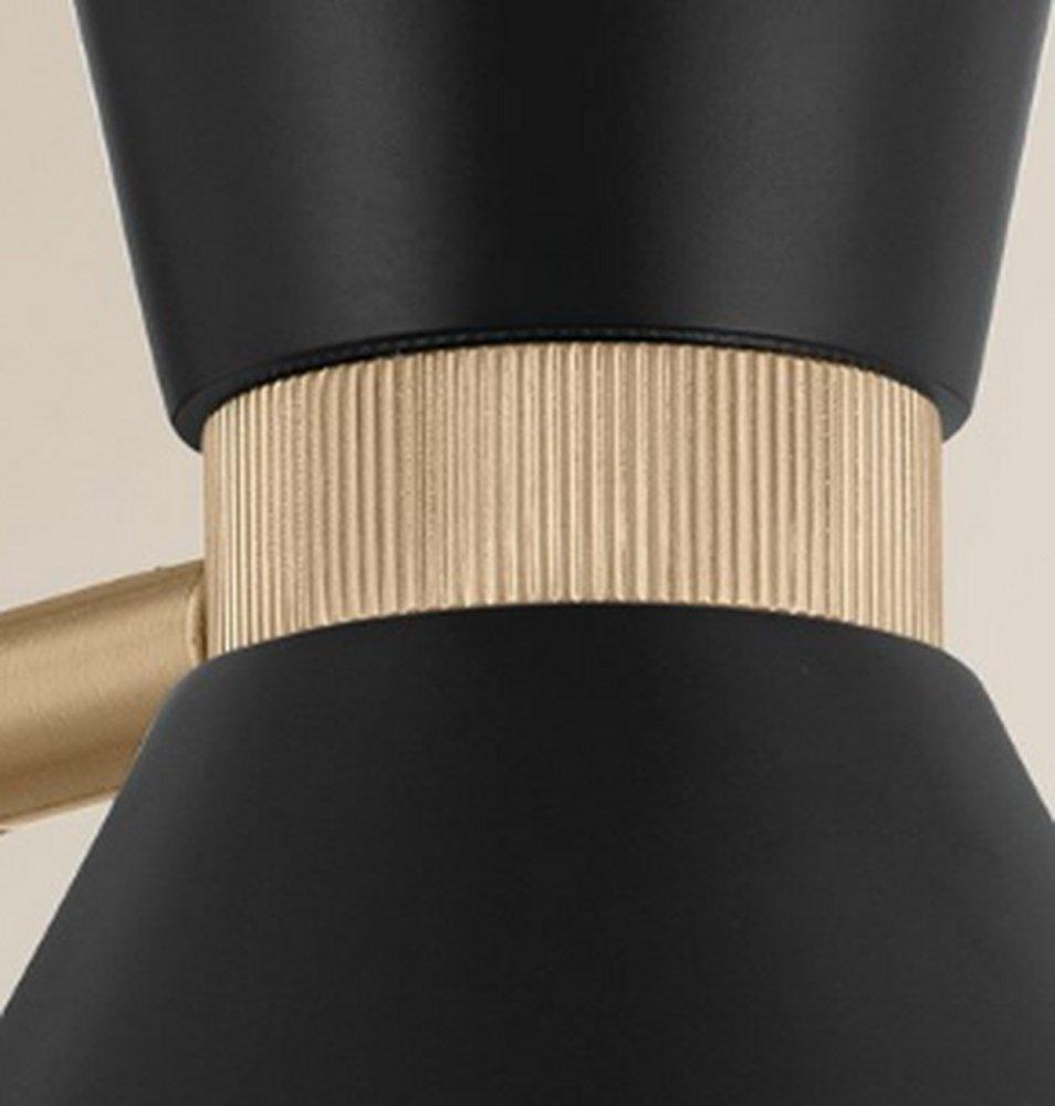 60W 1-Light 13-1/2 in. Wall Sconce in Champagne Bronze with Black 