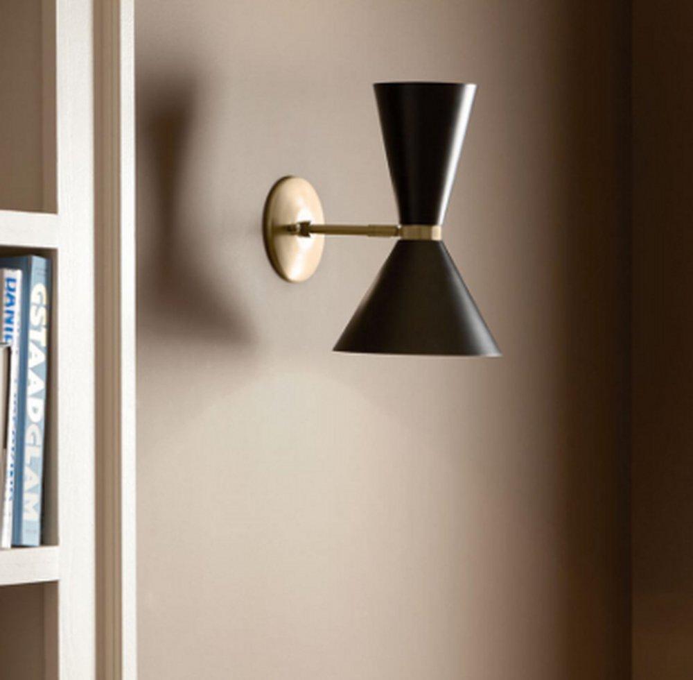 60W 1-Light 13-1/2 in. Wall Sconce in Champagne Bronze with Black 