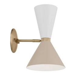 60W 1-Light 13-1/2 in. Wall Sconce in Champagne Bronze with Greige