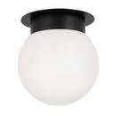 75W 8in. Wide Flush Mount Globe Ceiling Fixture in Black