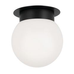 75W 8in. Wide Flush Mount Globe Ceiling Fixture in Black