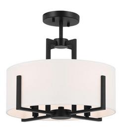 25W 4-Light Candelabra E-12 Semi-Flush Mount Ceiling Fixture in Black