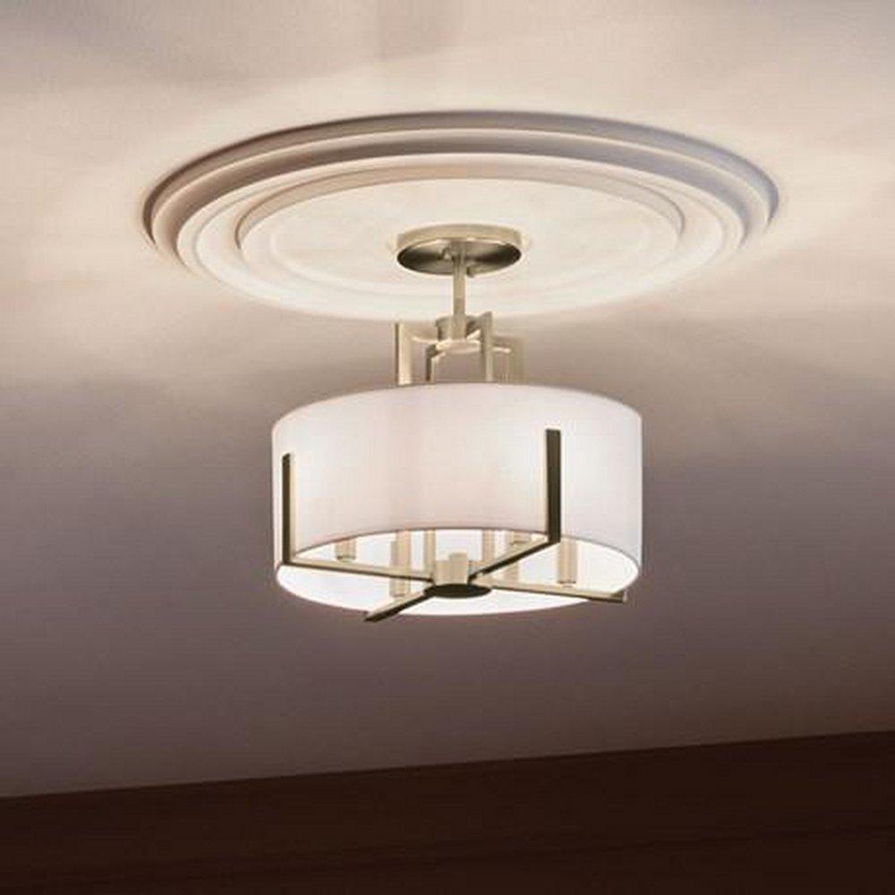 Kichler Lighting Black 25W 4-Light Candelabra E-12 Semi-Flush Mount Ceiling Fixture 