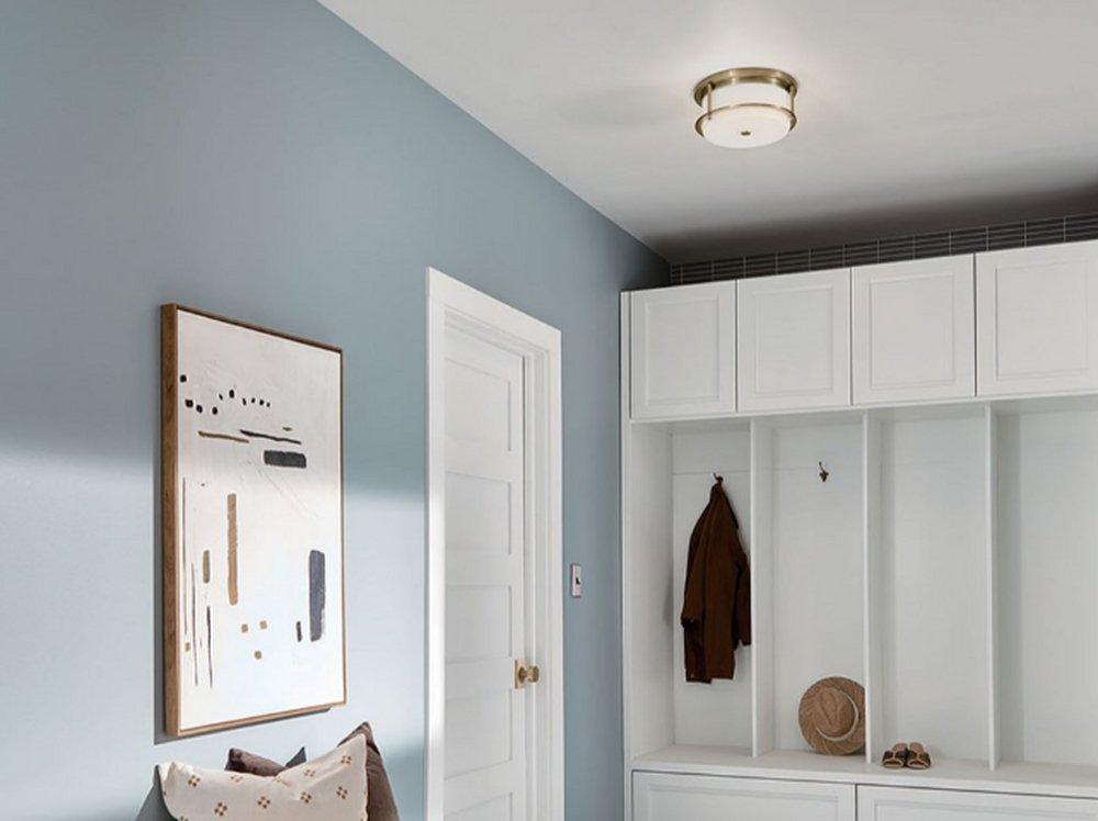 Kichler Lighting Champagne Bronze 5-1/2 x 12 in. 60W 2-Light Incandescent Flush Mount Ceiling Fixture 