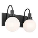 60W 2-Light Candelabra E-12 Vanity Fixture in Black