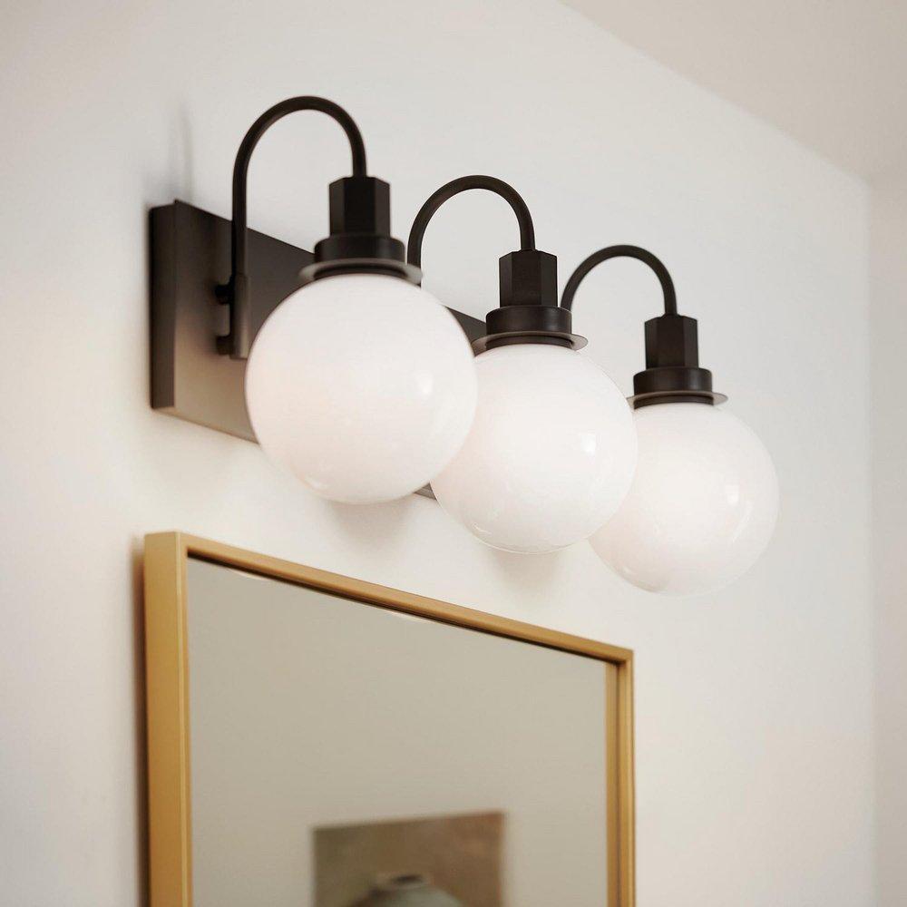 60W 3-Light Candelabra E-12 Vanity Fixture in Black 