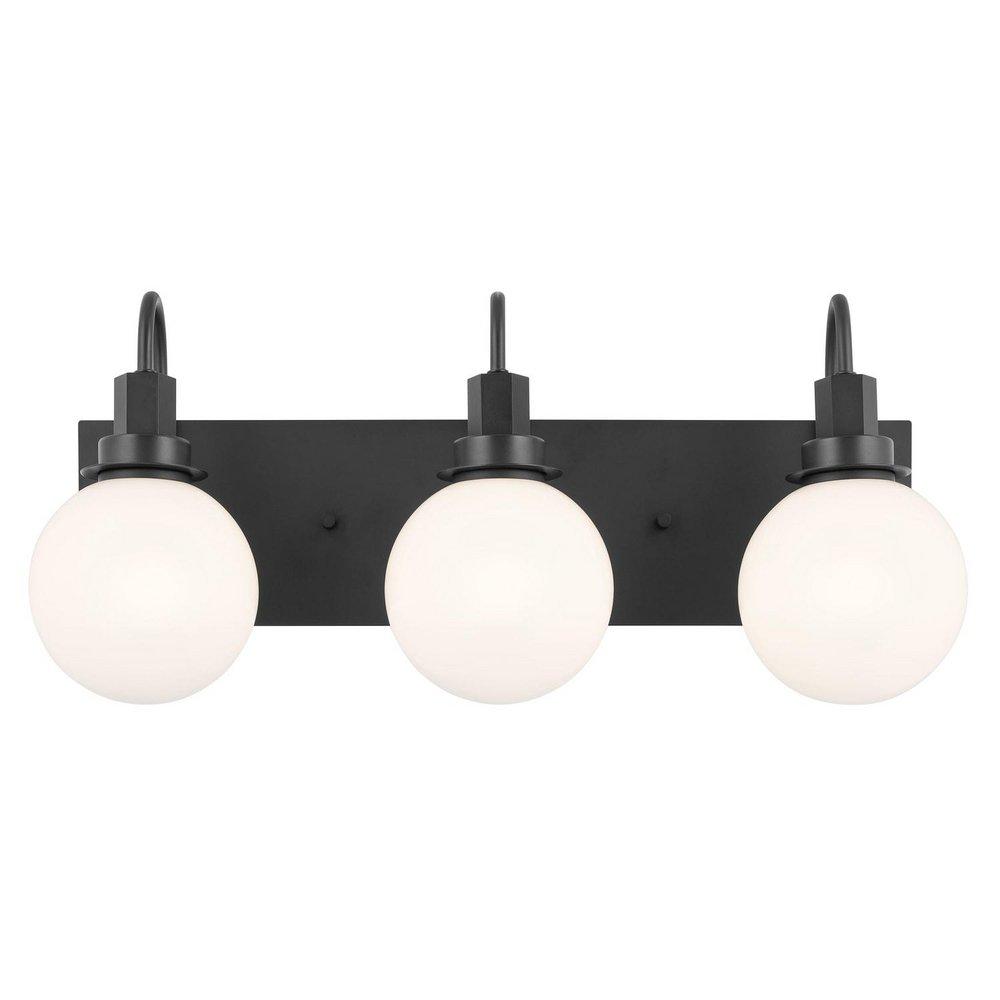 60W 3-Light Candelabra E-12 Vanity Fixture in Black 