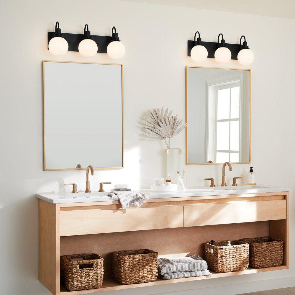 60W 3-Light Candelabra E-12 Vanity Fixture in Black 