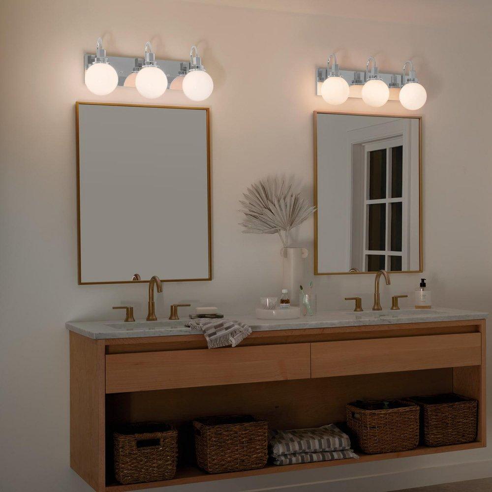 60W 3-Light Candelabra E-12 Vanity Fixture in Black 