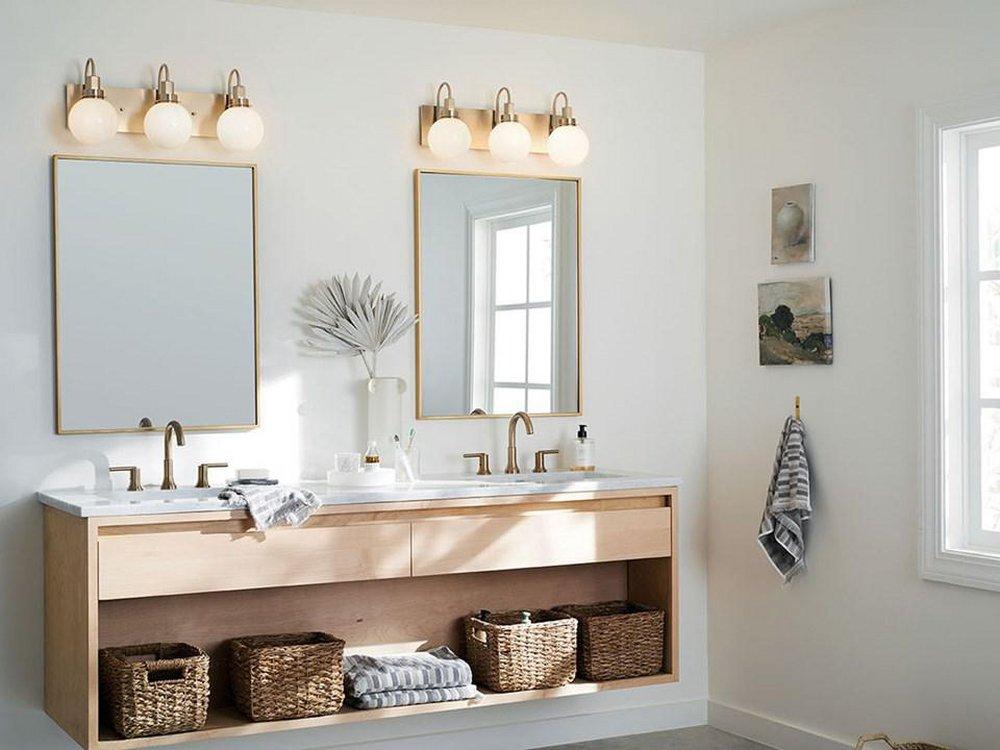 60W 3-Light Candelabra E-12 Vanity Fixture in Champagne Bronze 