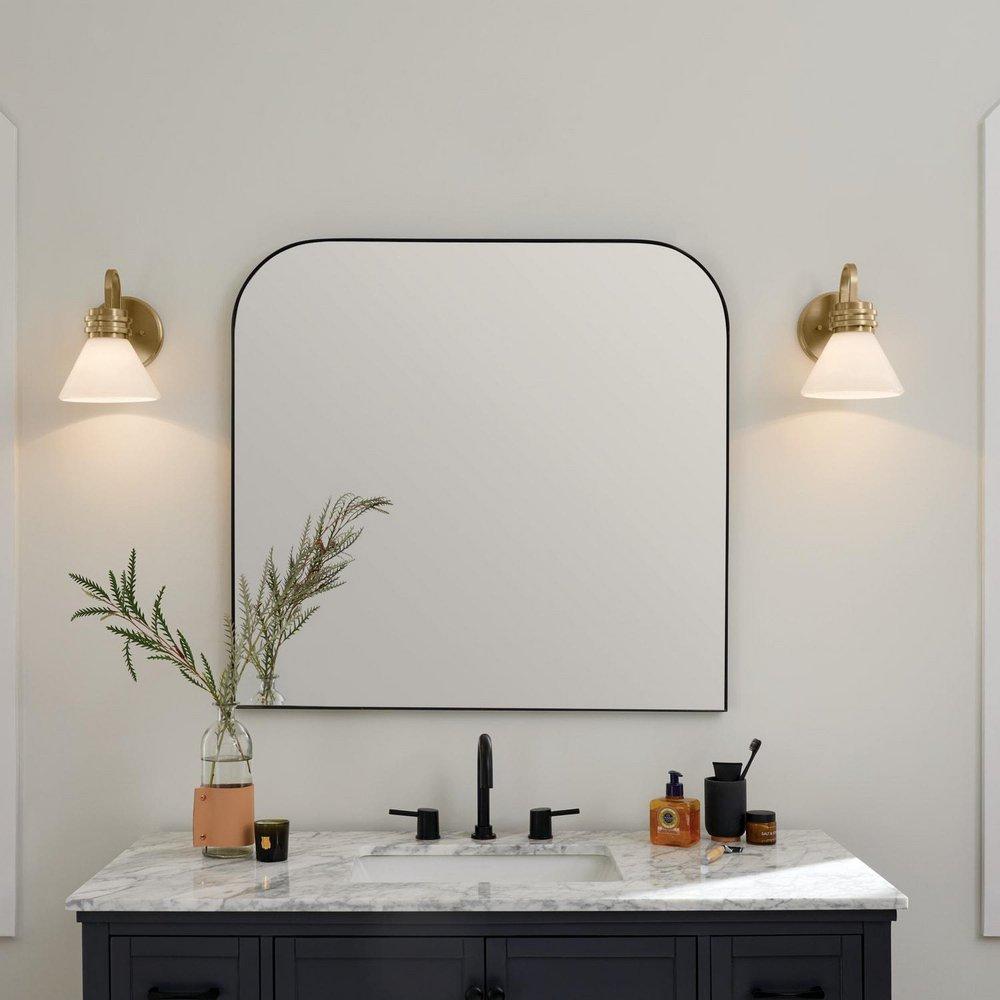 60W 1-Light 9-1/2 in. Wall Sconce in Black 