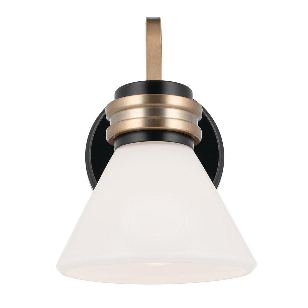 60W 1-Light 9-1/2 in. Wall Sconce in Black 