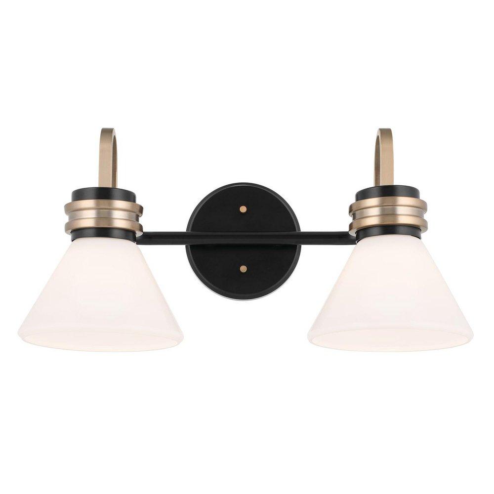 60W 2-Light Medium E-26 Vanity Fixture in Black 