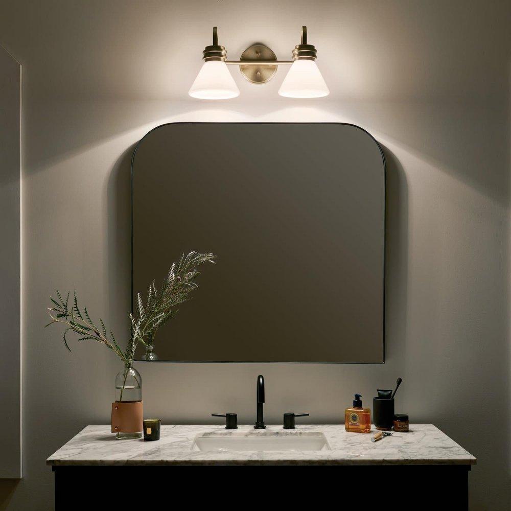 60W 2-Light Medium E-26 Vanity Fixture in Black 
