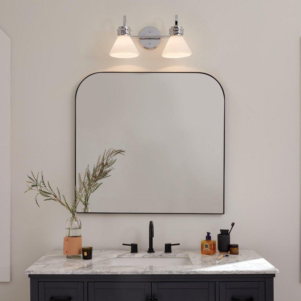 60W 2-Light Medium E-26 Vanity Fixture in Black 