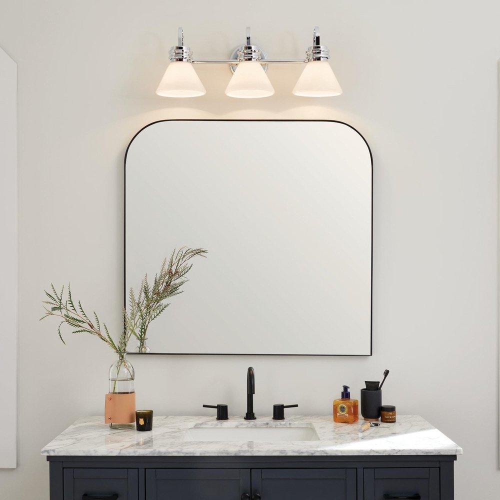 60W 3-Light Medium E-26 Vanity Fixture in Black 