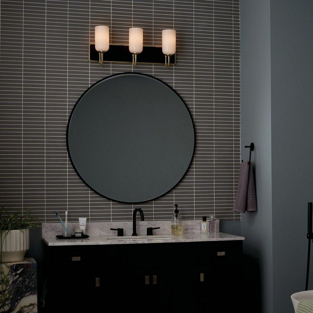 60W 3-Light Candelabra E-12 Vanity Fixture in Champagne Bronze 