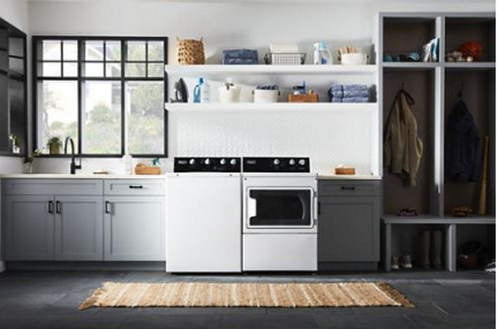 Maytag White 27 x 29-1/4 in. 120V 7.40 cu. ft. Gas Top Load Dryer 