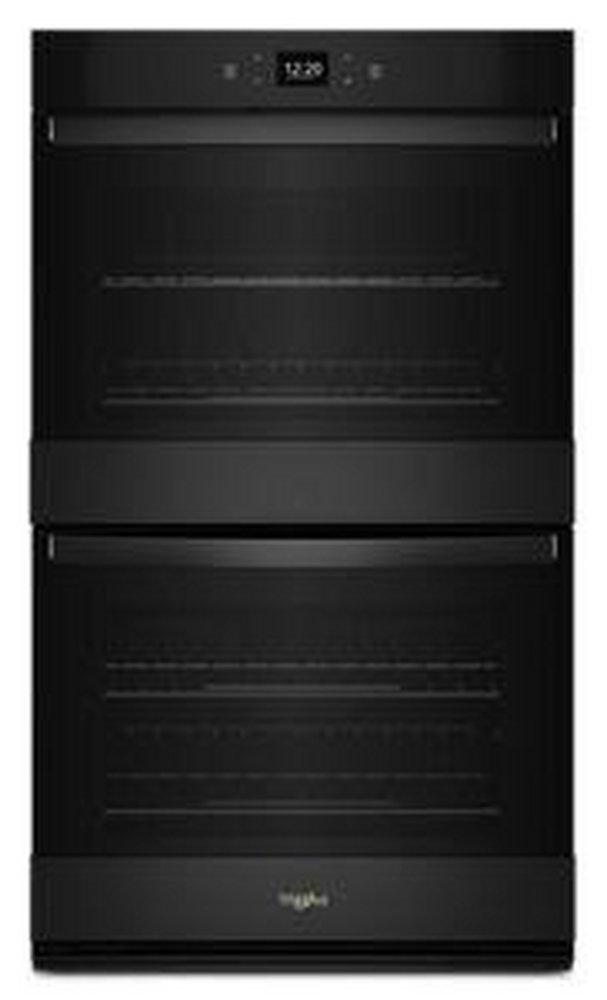 Whirlpool Black 29-3/4 in. 10 cu. ft. 40A Drop Down Wall Mount Double Oven 