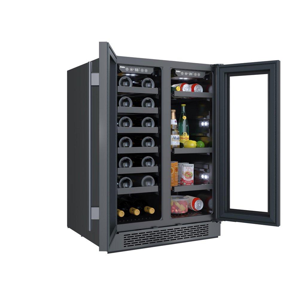 23-13/16 in. Undercounter Wine Cooler in Black Stainles Steel 