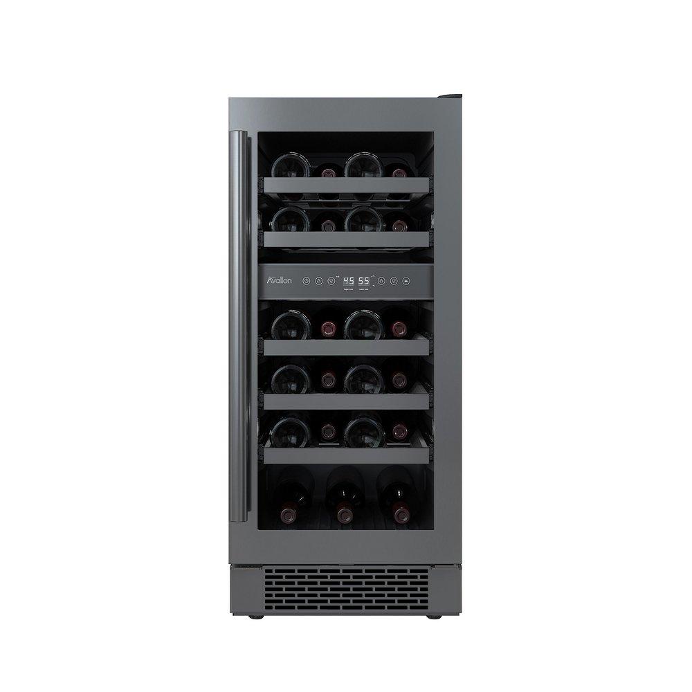 CCY 15 UNDERCOUNTER BLACK STAINLESS DUAL ZONE WINE COOLER 