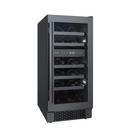 15 in. Dual Zone Undercounter Wine Cooler in Black Stainless Steel 