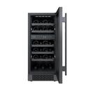 15 in. Dual Zone Undercounter Wine Cooler in Black Stainless Steel 