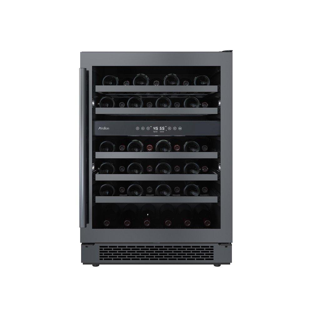 CCY 24 UNDERCOUNTER BLACK STAINLESS DUAL ZONE WINE COOLER 