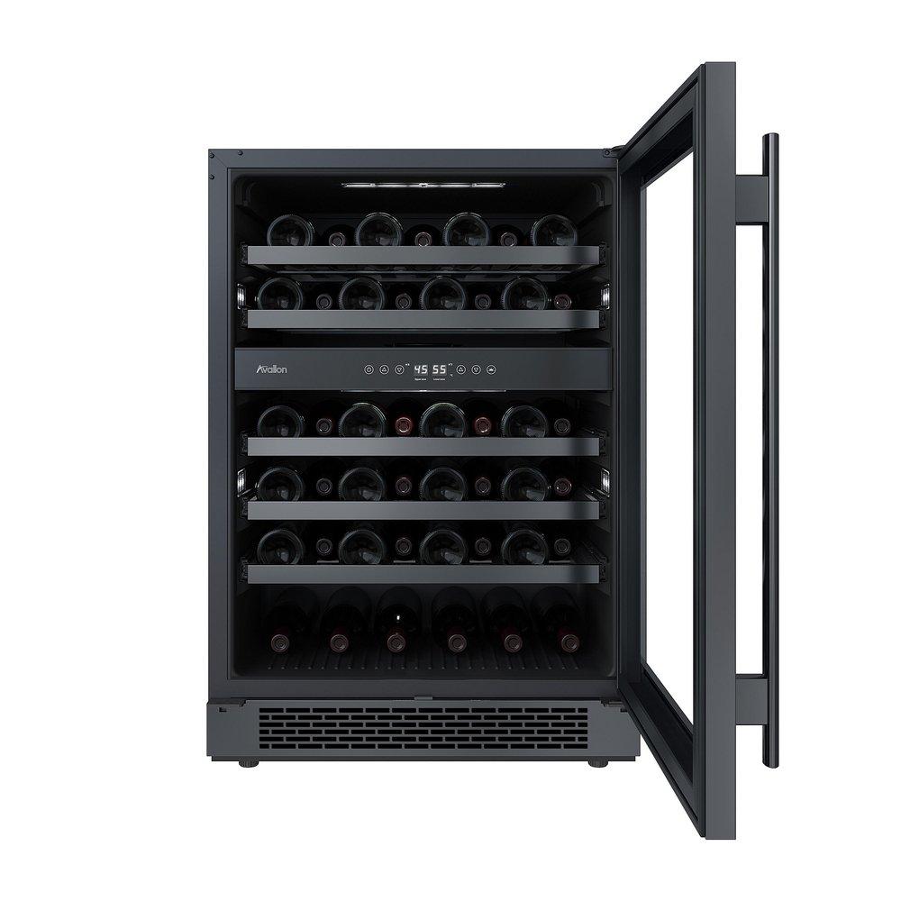 23-13/16 in. Undercounter Wine Cooler in Black Stainles Steel 
