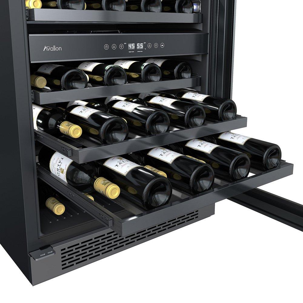 23-13/16 in. Undercounter Wine Cooler in Black Stainles Steel 