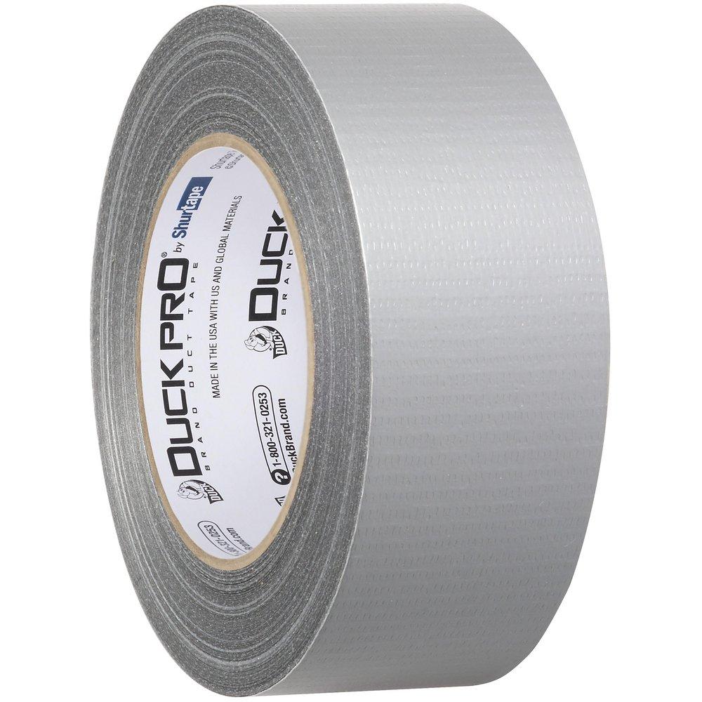 Shurtape Silver 55m x 48mm Plastic and Cloth and Rubber Duct Tape (Case of 24 Rolls) 